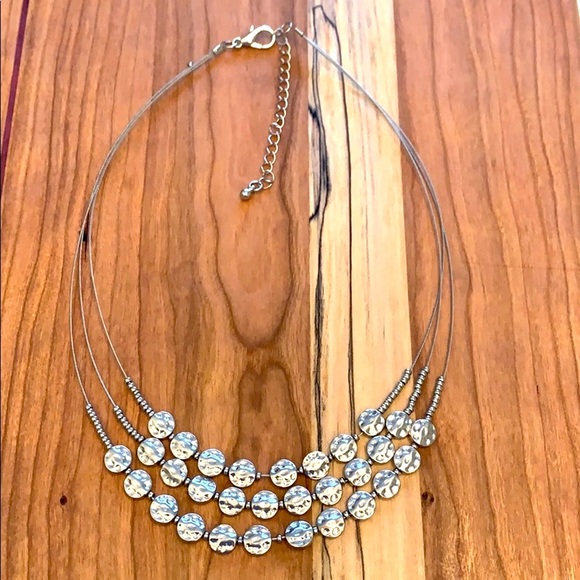 Silver Beaded Wire Choker - Picture 2 of 3